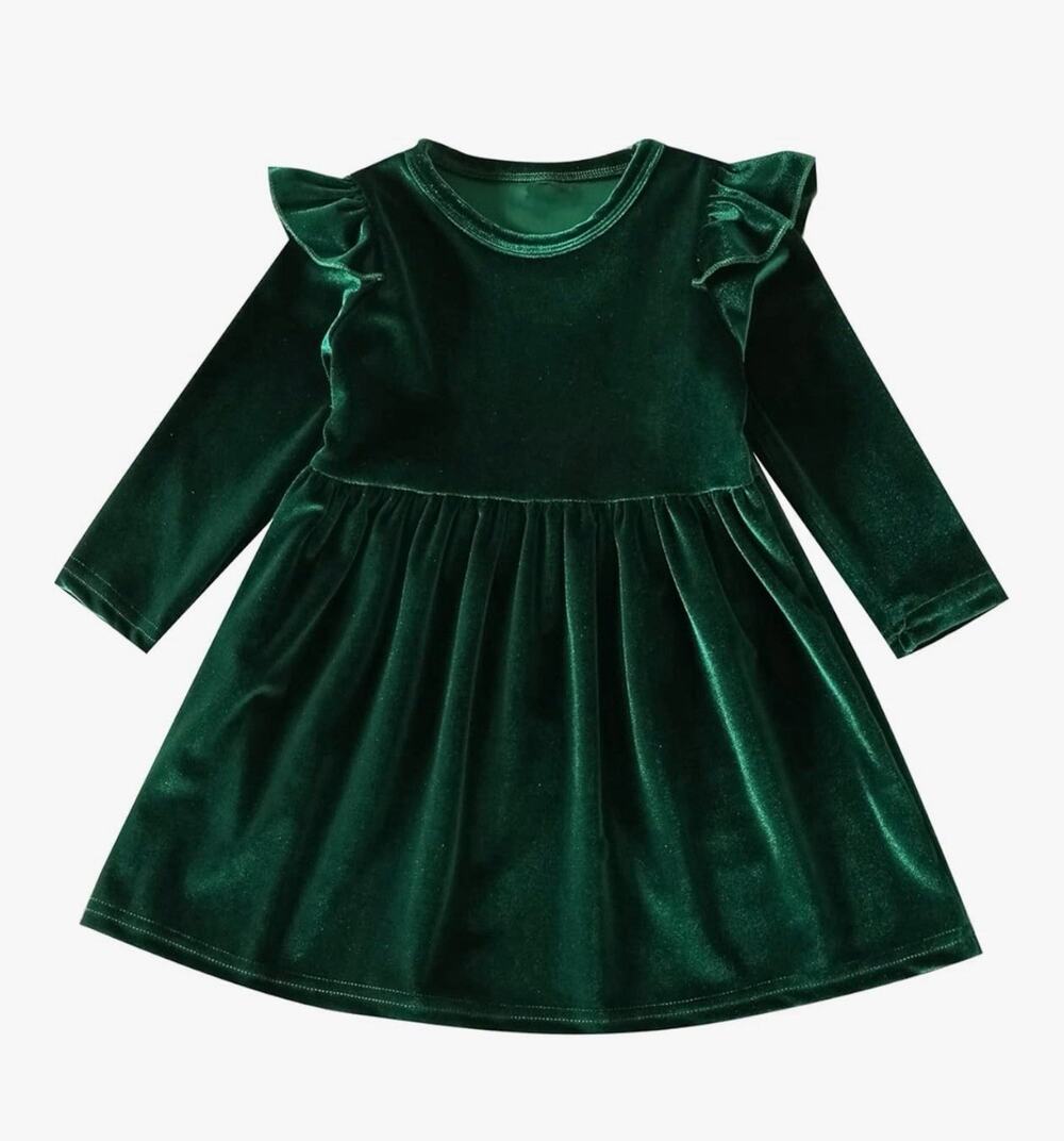 IDOPIP Toddler Baby Girls Velvet Tutu Dress Long Sleeve Princess Size 80